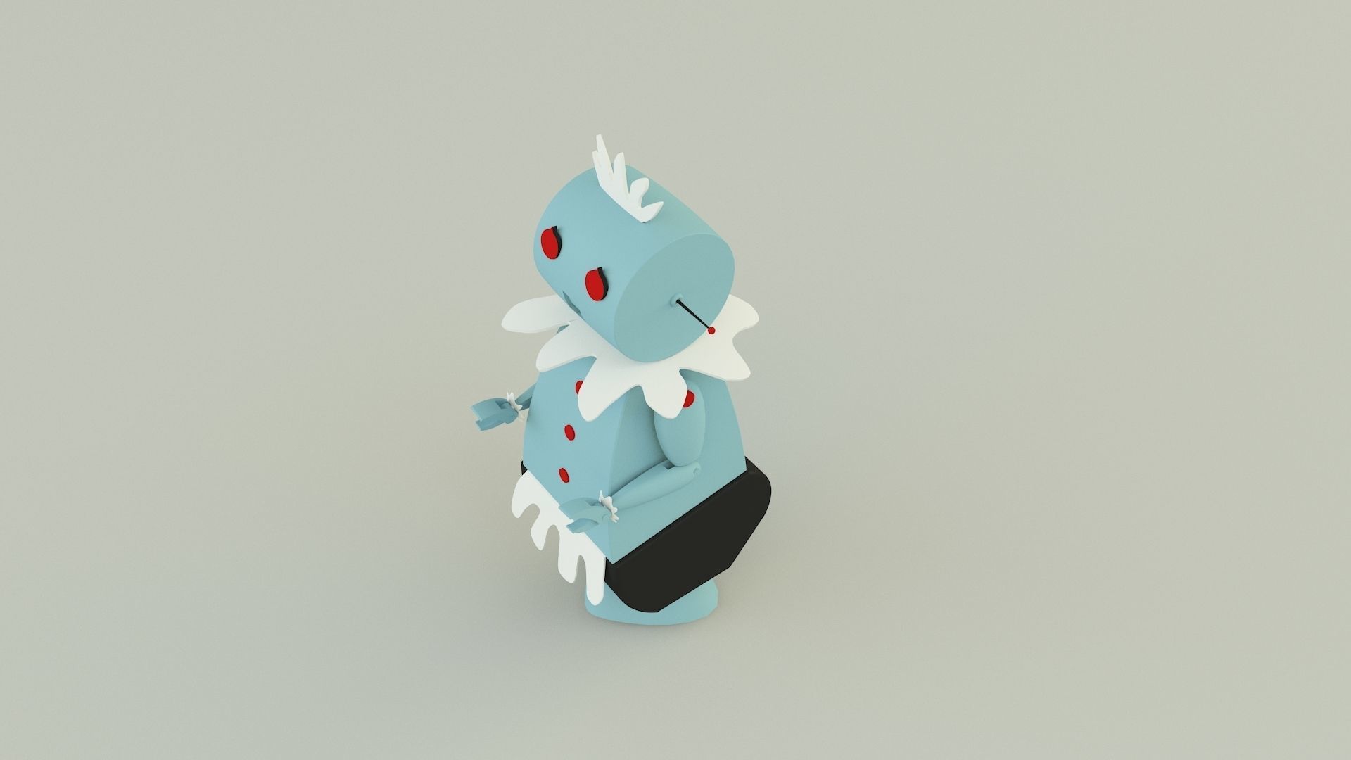 maid robot rose 3D model_10