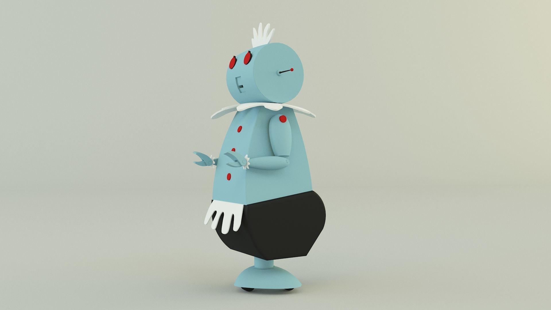 maid robot rose 3D model_4