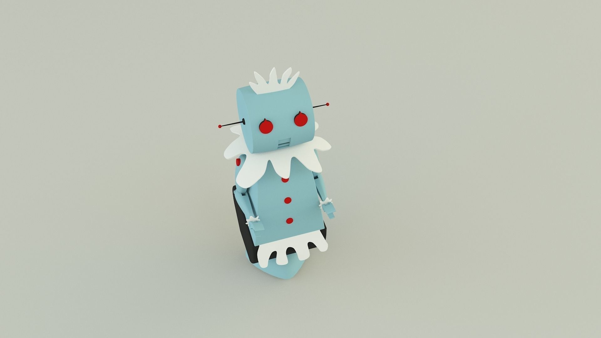 maid robot rose 3D model_7
