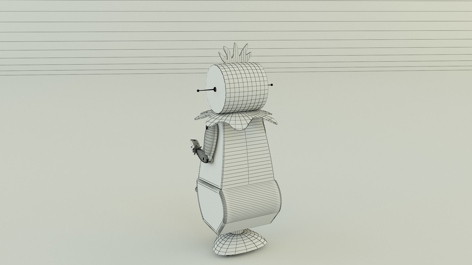 maid robot rose 3D model_15