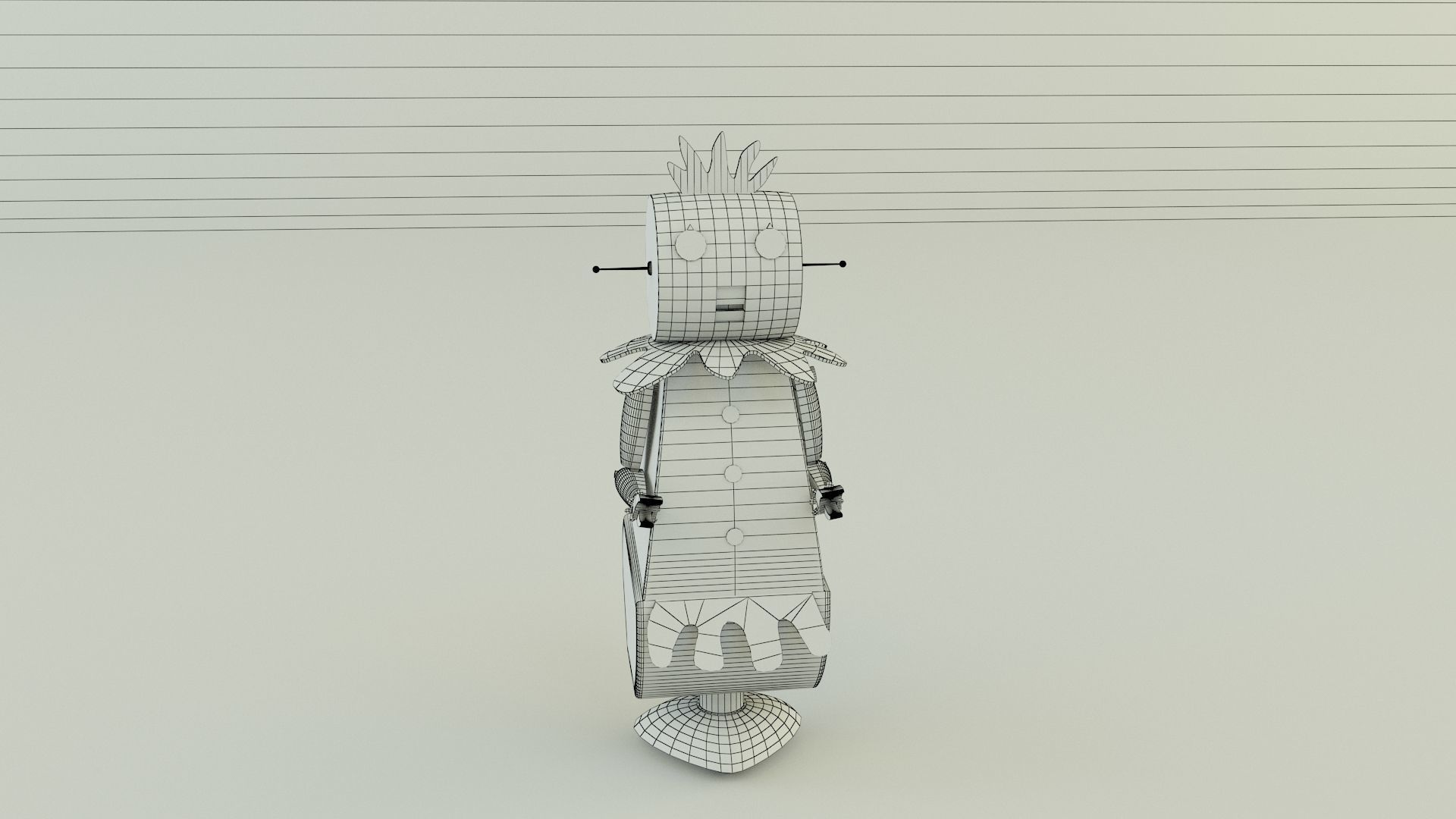 maid robot rose 3D model_13