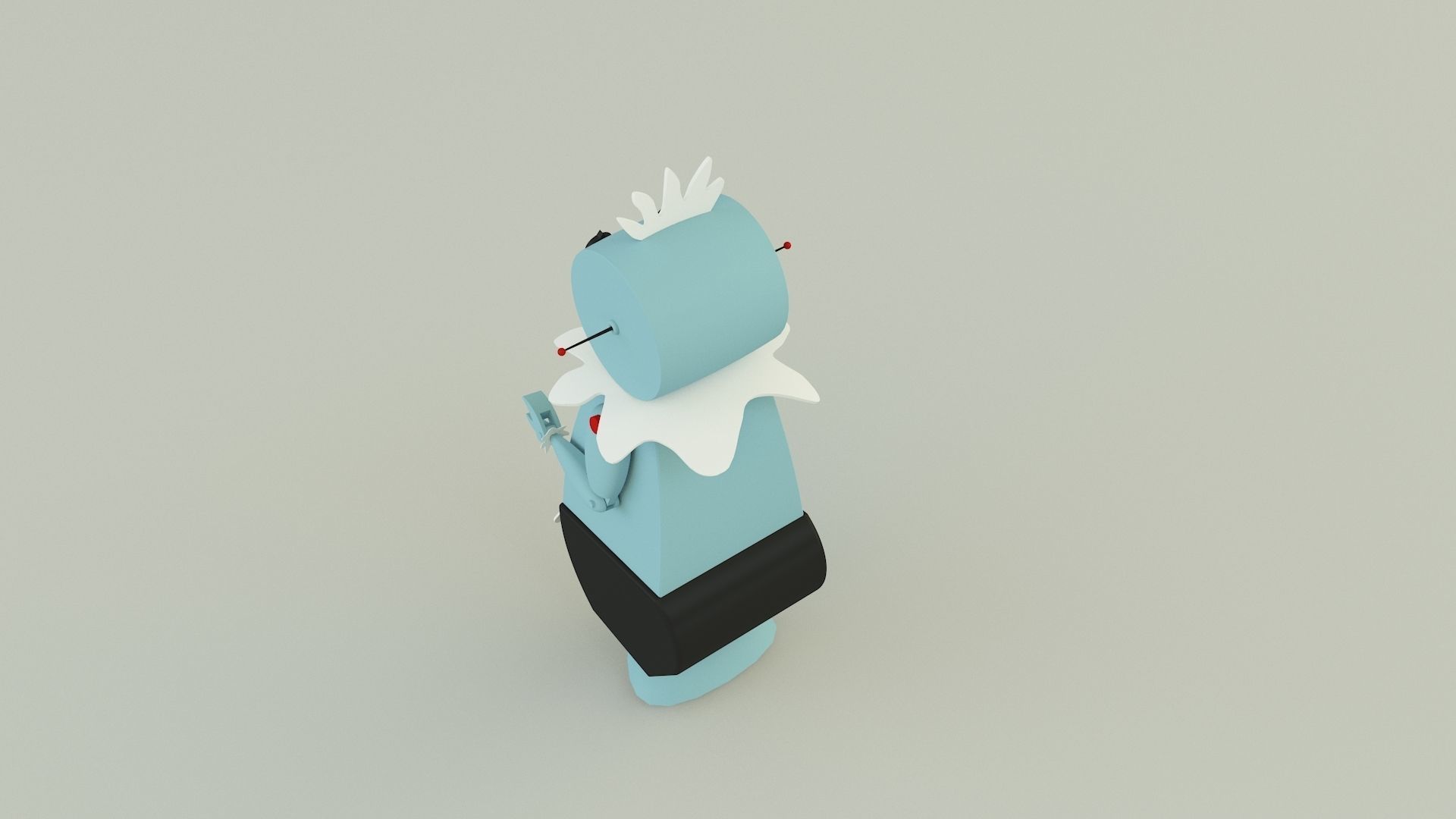 maid robot rose 3D model_9