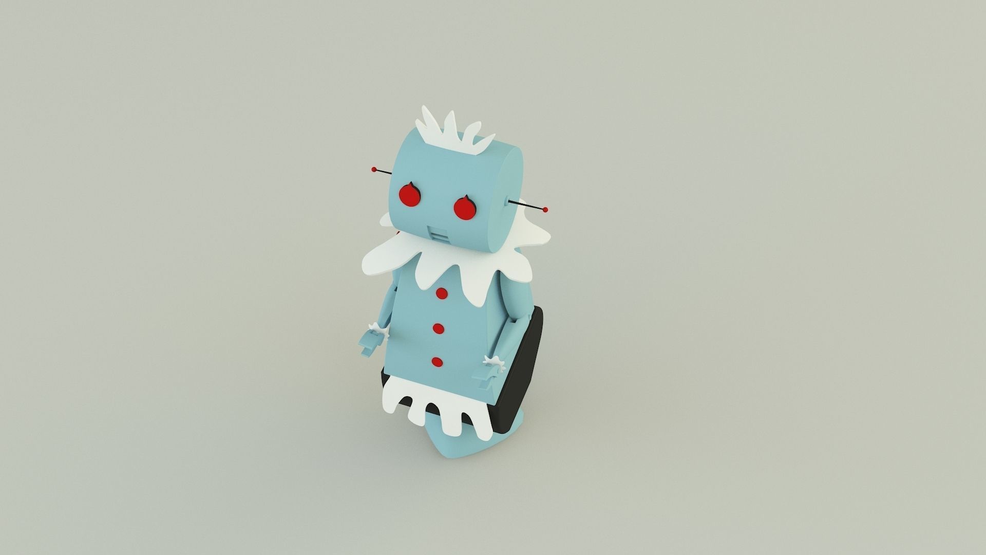 maid robot rose 3D model_6