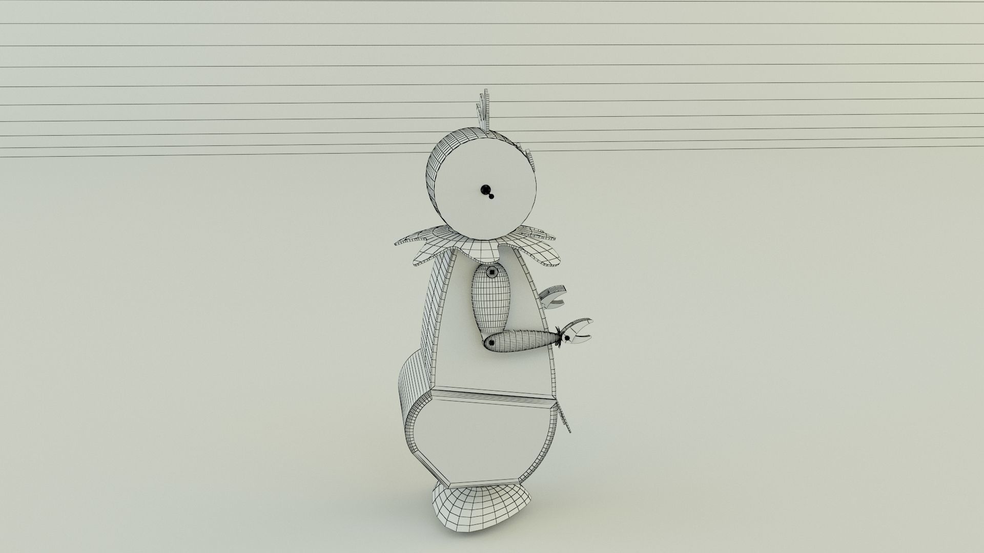 maid robot rose 3D model_14