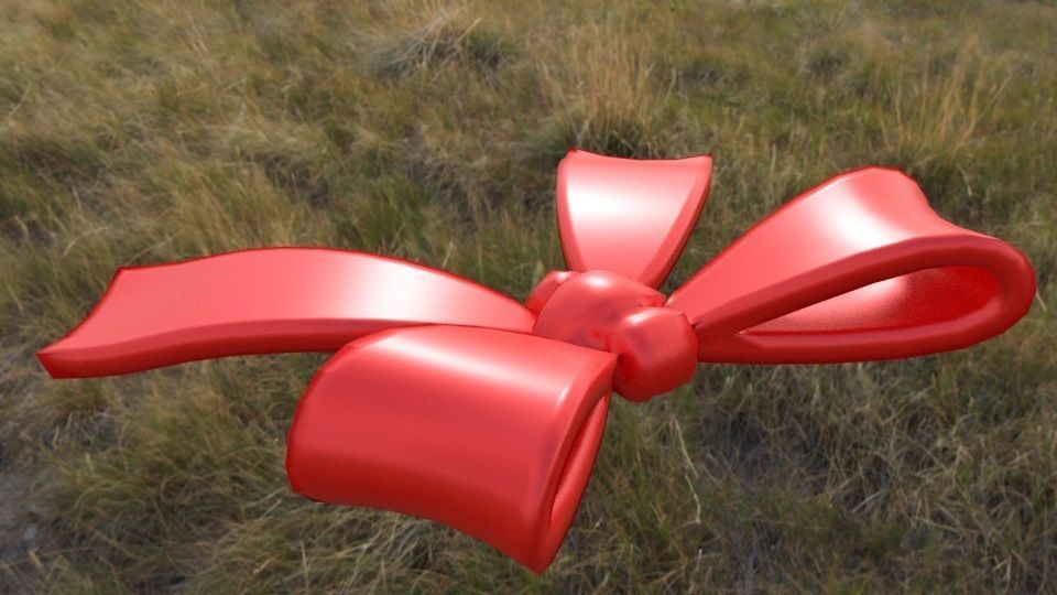 Gift bow Low-poly 3D model_2