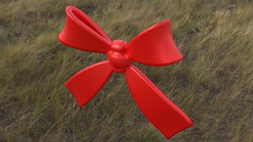 Gift bow Low-poly 3D model_1