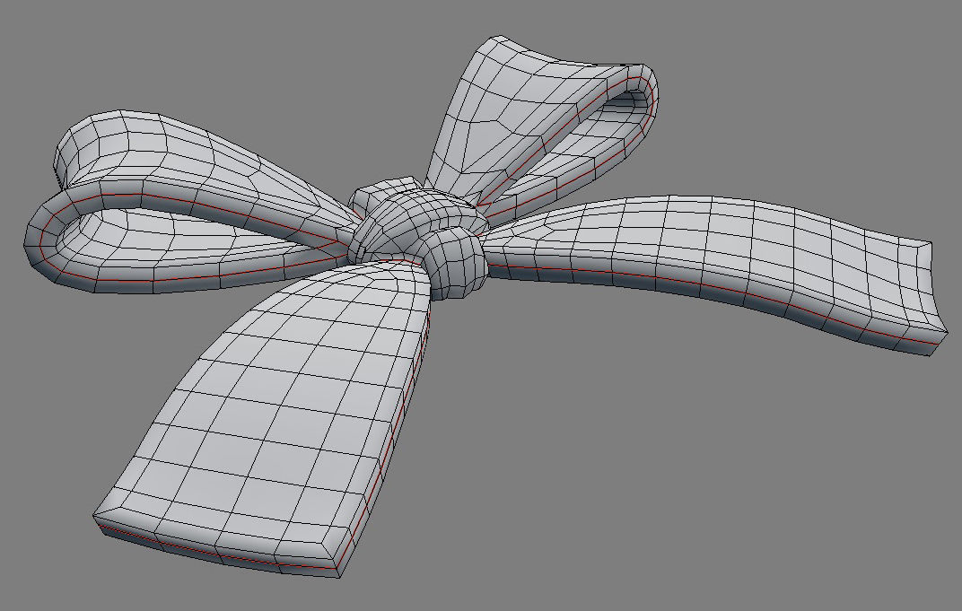 Gift bow Low-poly 3D model_4