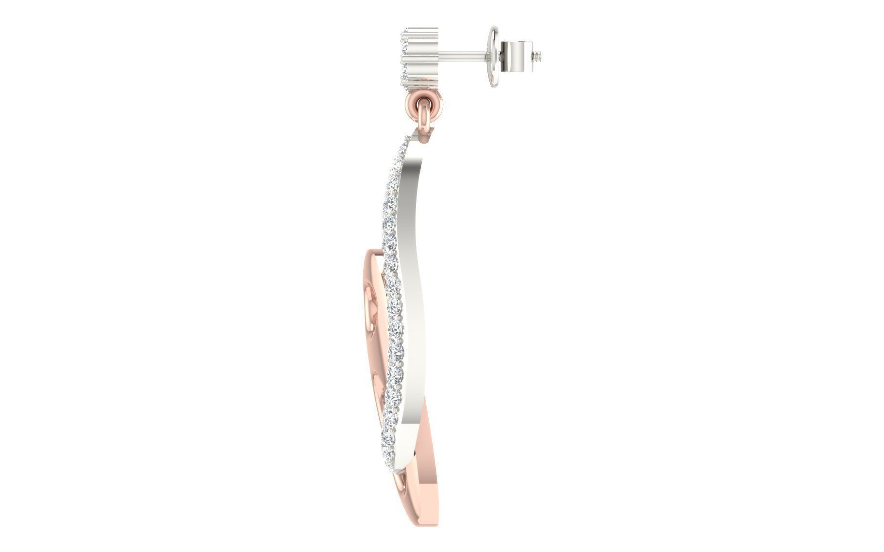 Diamond Drops Earrings 3dm render details 3D print model_7