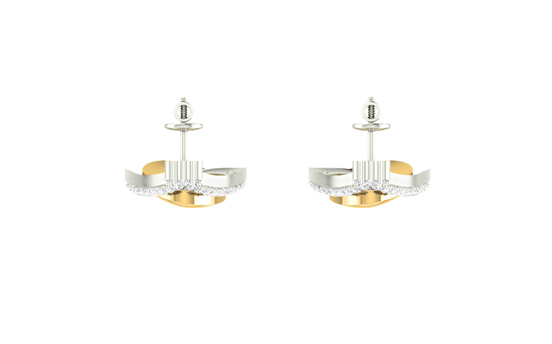 Diamond Drops Earrings 3dm render details 3D print model_10