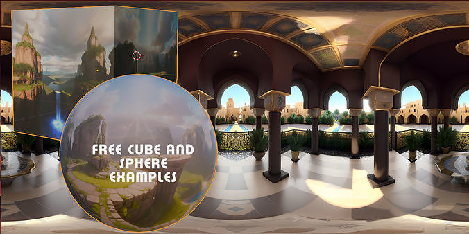 HDRI Skybox Moroccan Style Low-poly 3D model