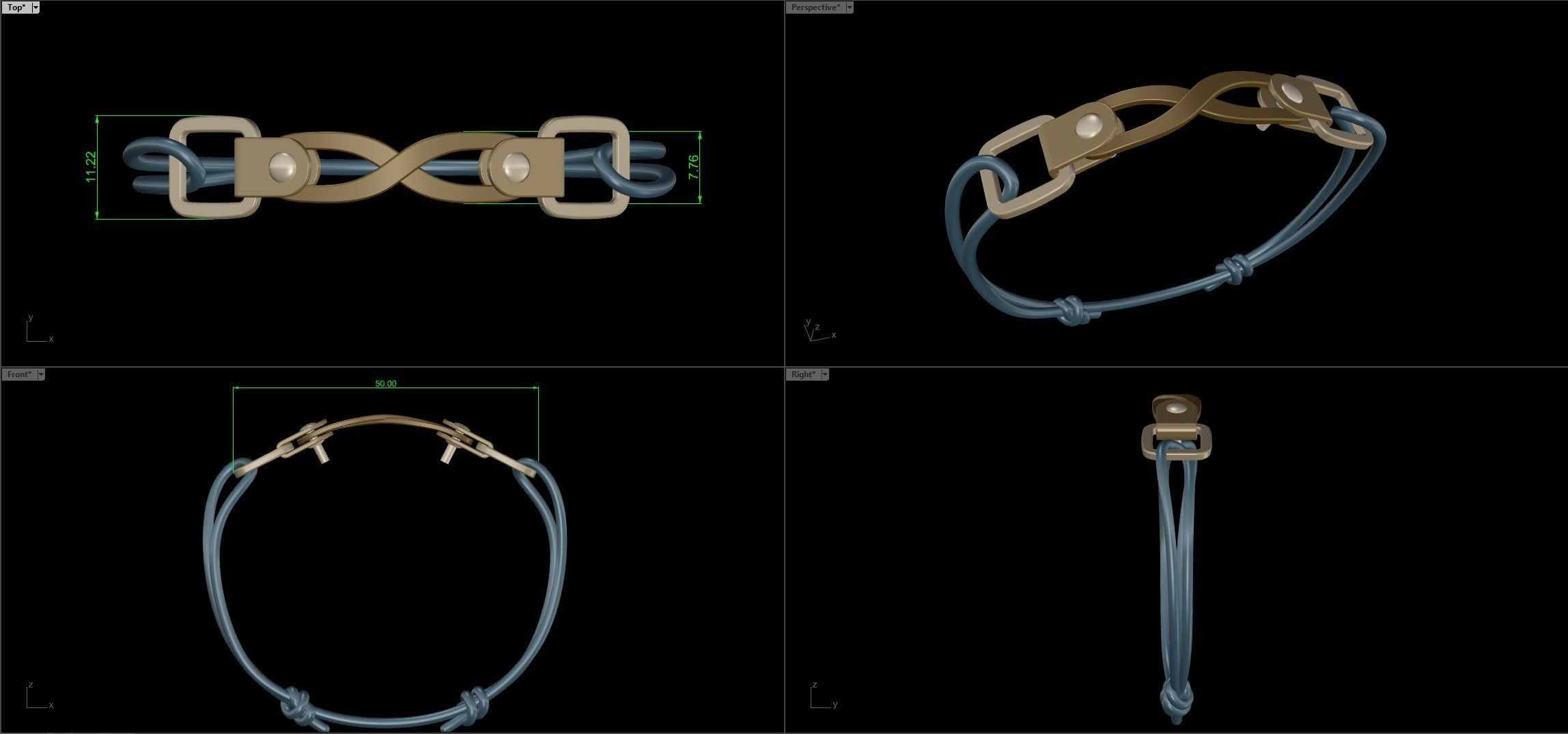 R 003-b bracelet 3D print model_8