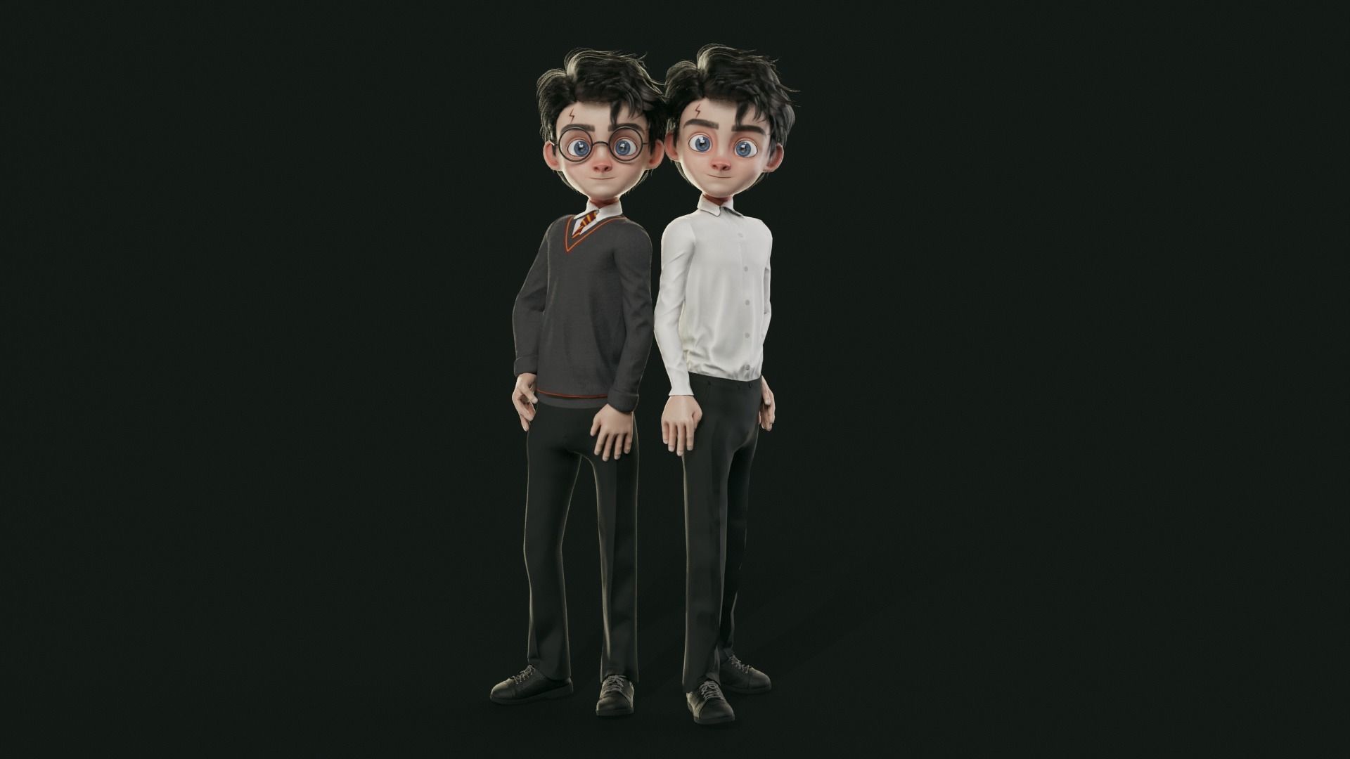 GAME-READY 3D Character - Harry Low-poly 3D model_8