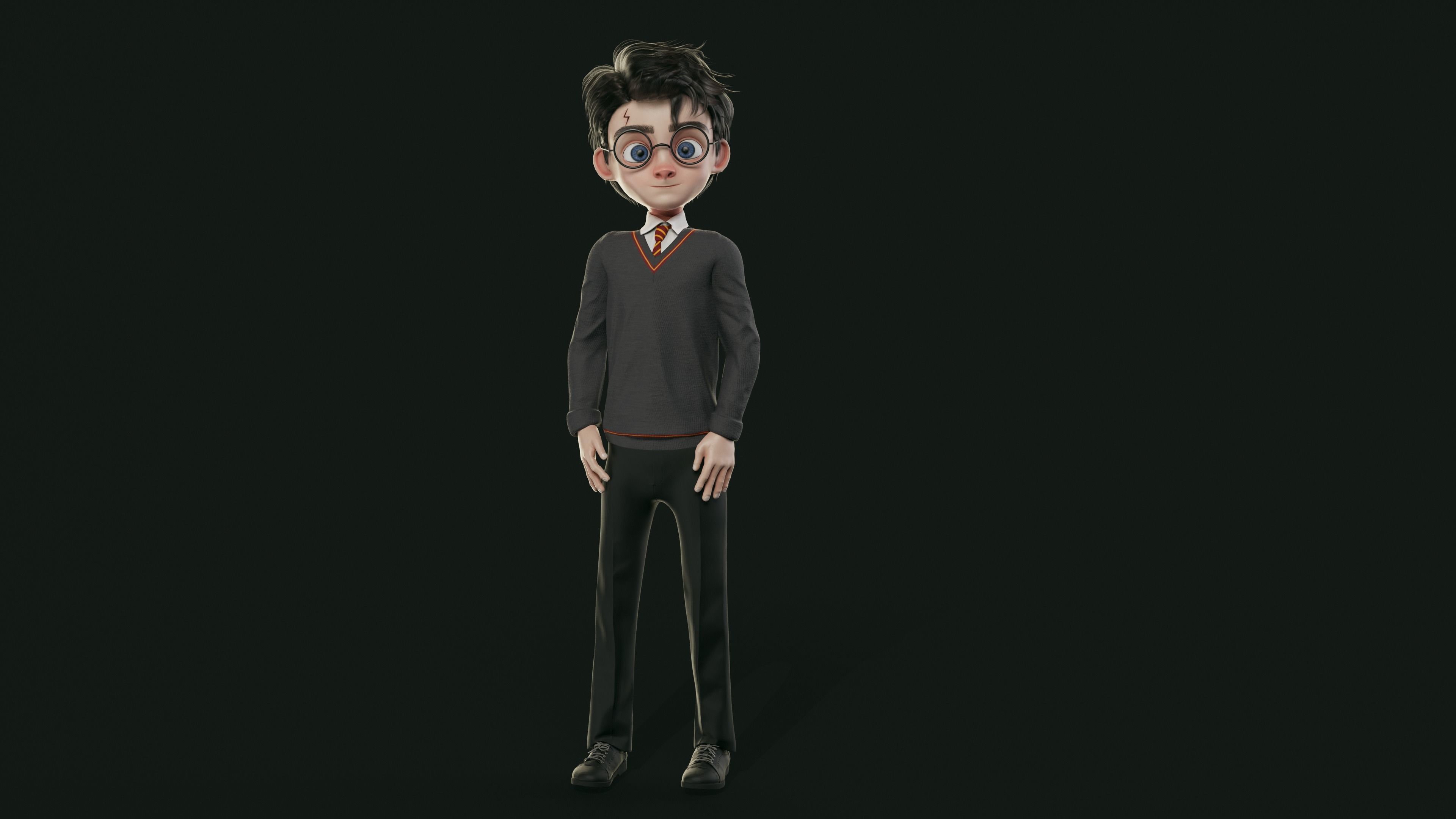GAME-READY 3D Character - Harry Low-poly 3D model_6