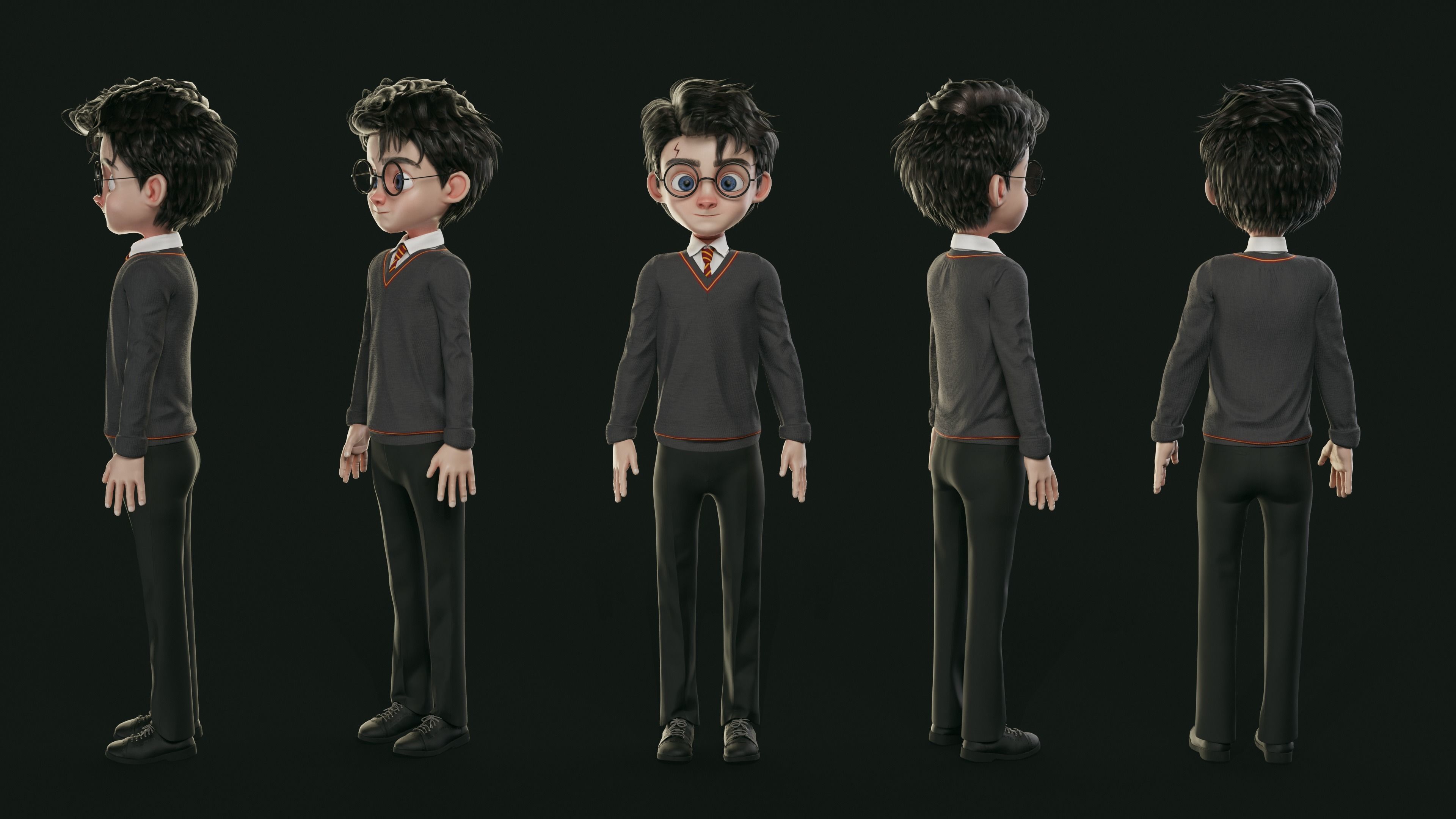 GAME-READY 3D Character - Harry Low-poly 3D model_3