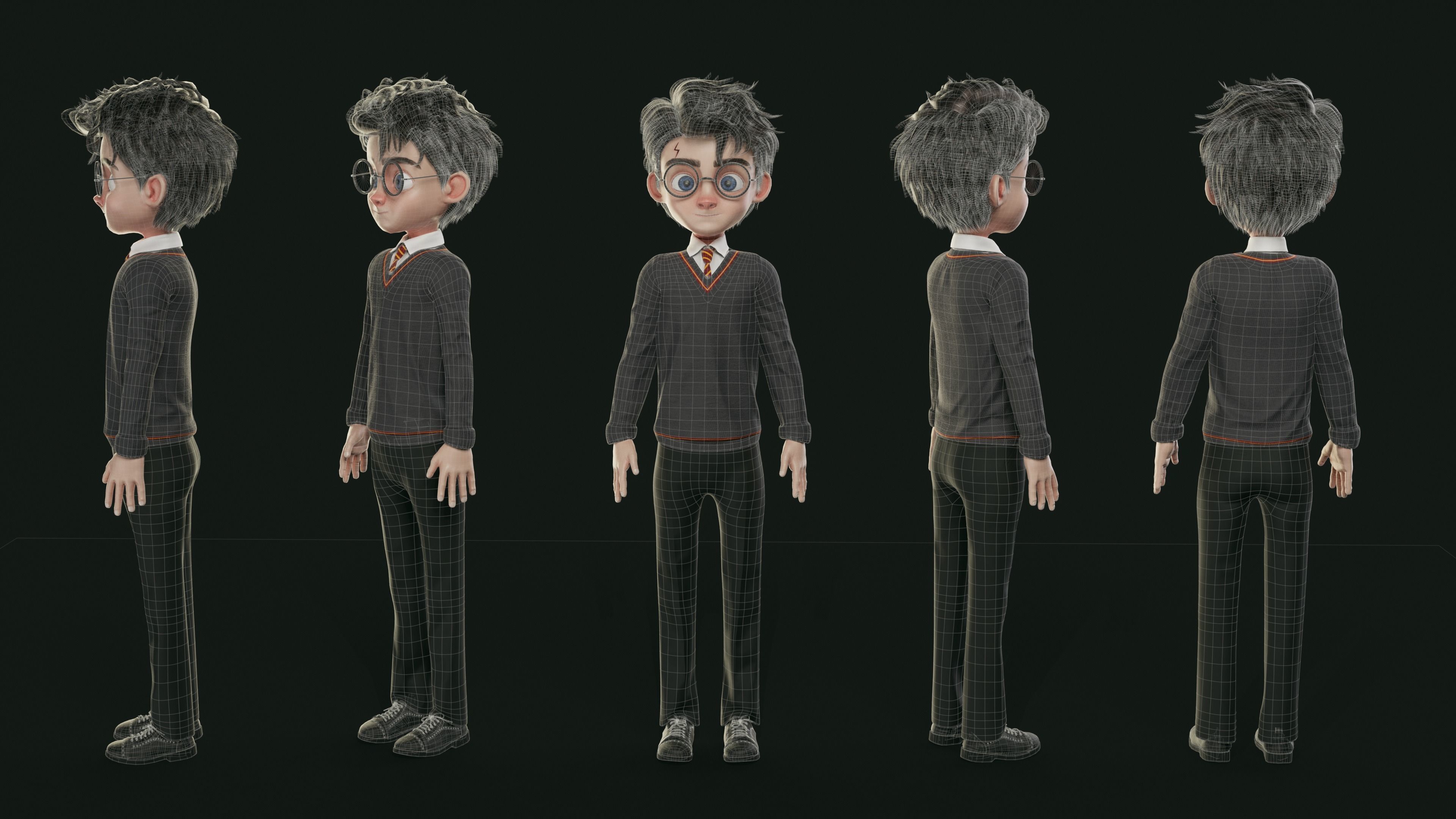 GAME-READY 3D Character - Harry Low-poly 3D model_4