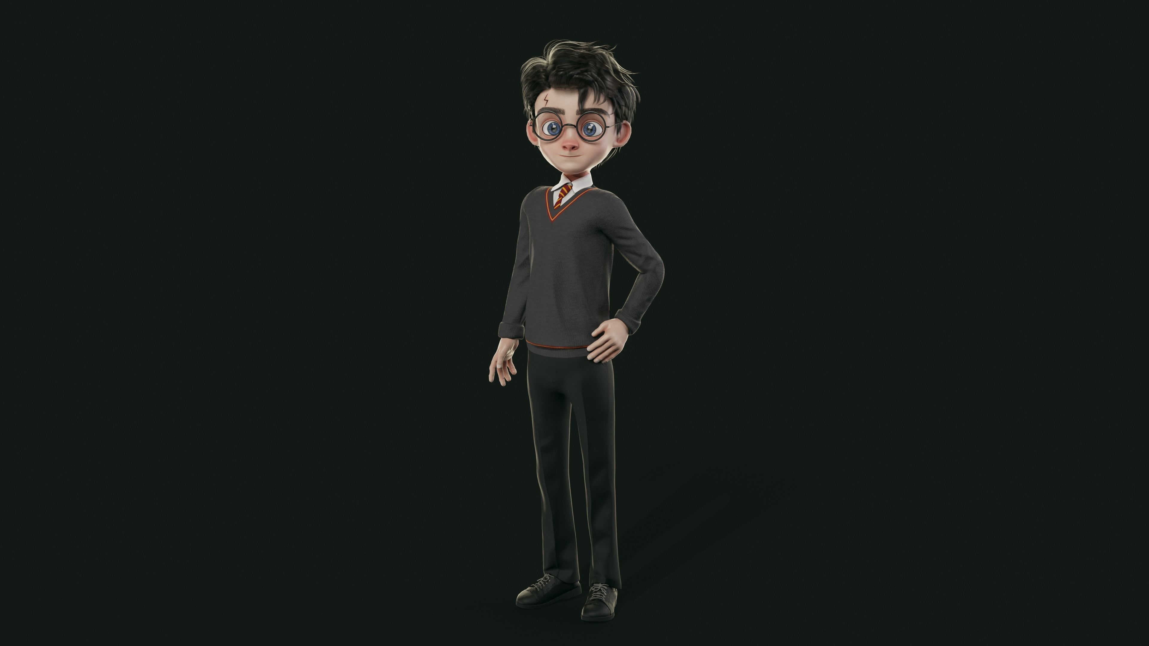 GAME-READY 3D Character - Harry Low-poly 3D model_5