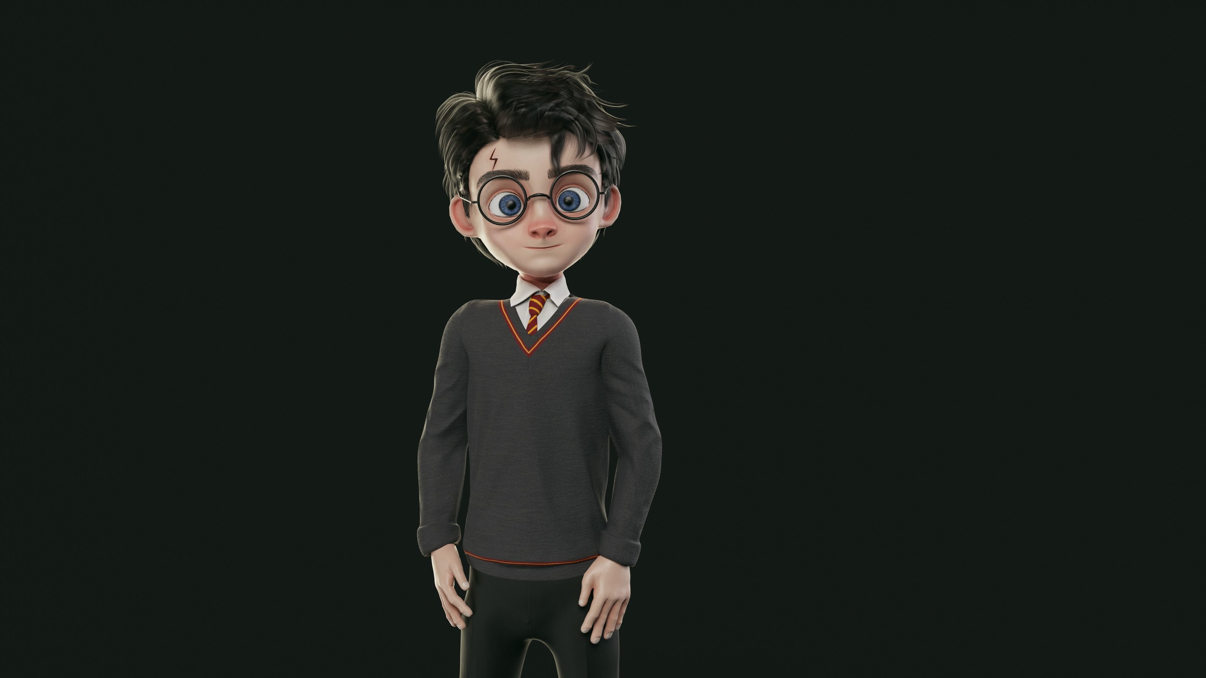 GAME-READY 3D Character - Harry Low-poly 3D model_7
