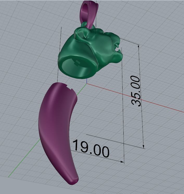 Pendant panther 3D print model_7