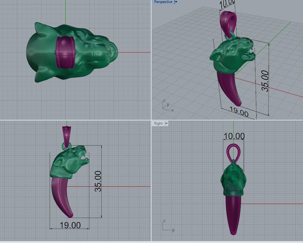 Pendant panther 3D print model_6