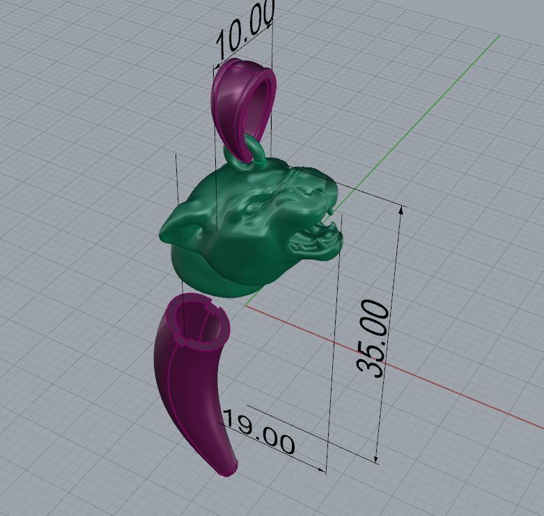 Pendant panther 3D print model_8