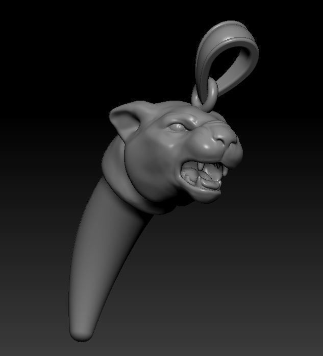 Pendant panther 3D print model_2