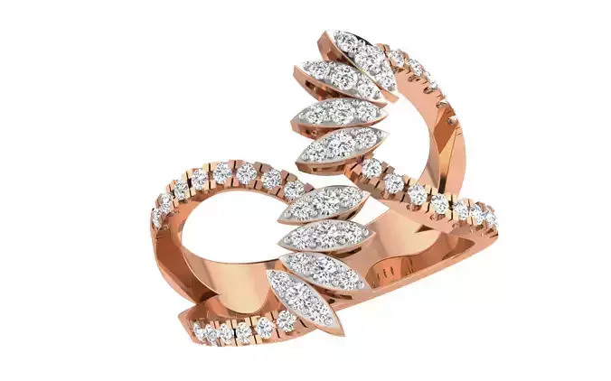 Corssing Nails High Jewelry Diamond Cocktail Ring renders 3dm 