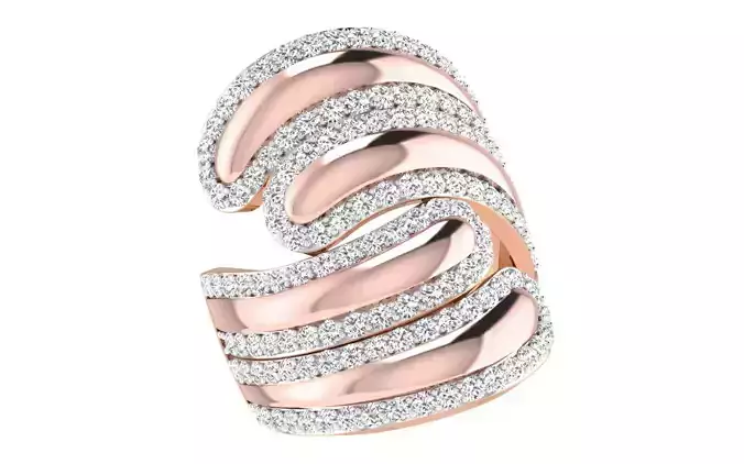 High Jewelry Diamond Cocktail Ring renders 3dm stl details