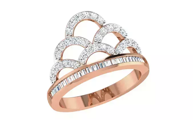 High Jewelry Diamond Cocktail Ring renders 3dm stl details