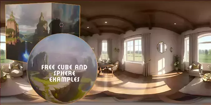 HDRI Skybox Aesthetic Bedroom Low-poly 3D model