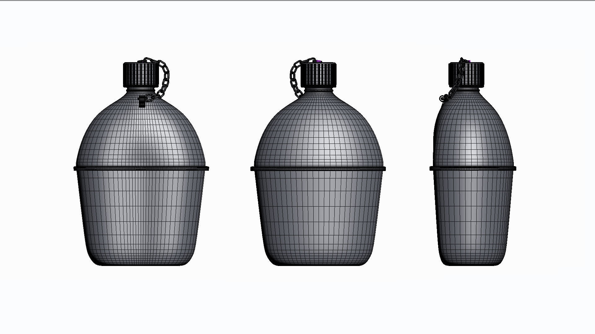 Military  drinking  canteen bottle - world war2  3D model_4