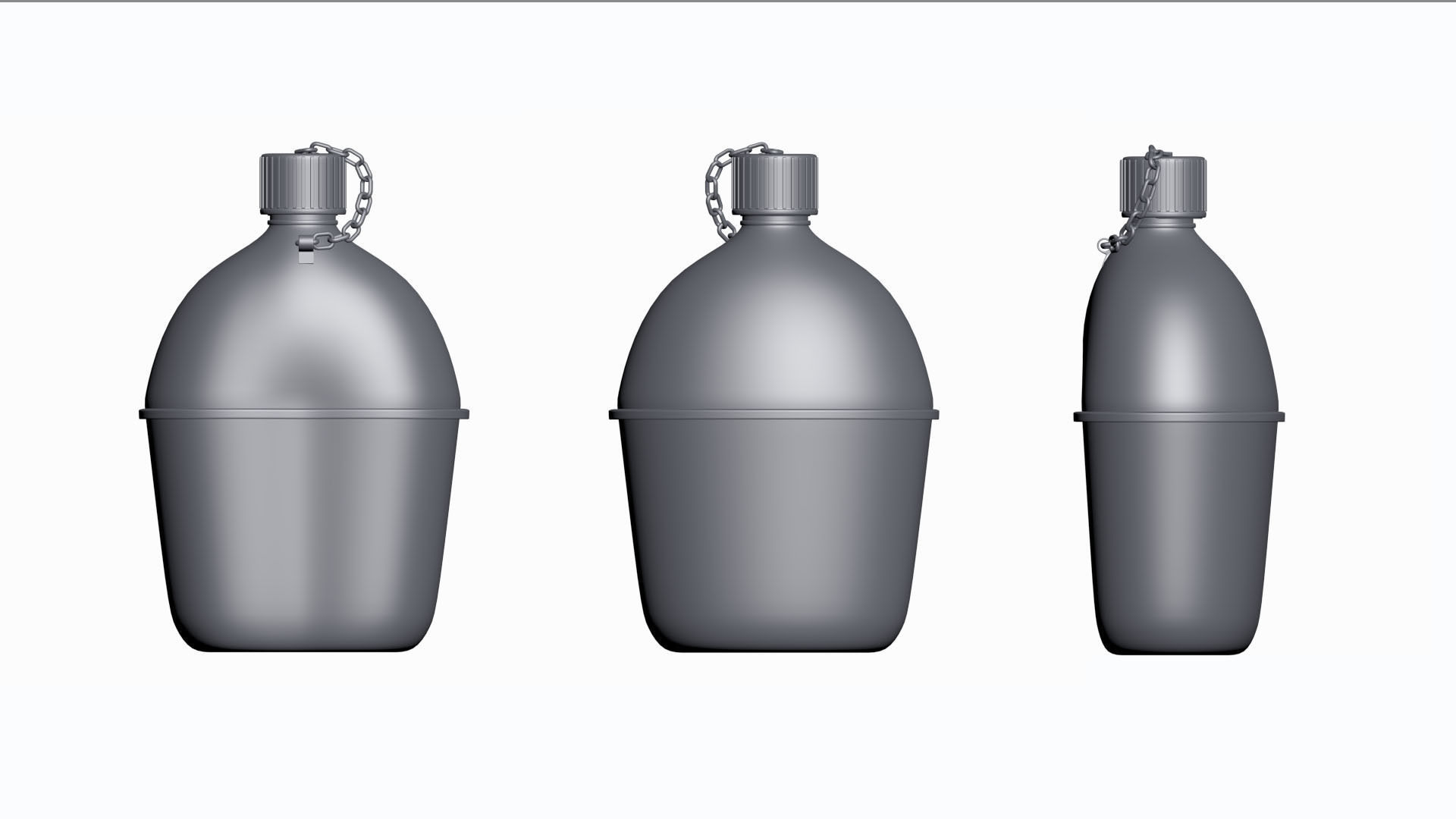 Military  drinking  canteen bottle - world war2  3D model_3