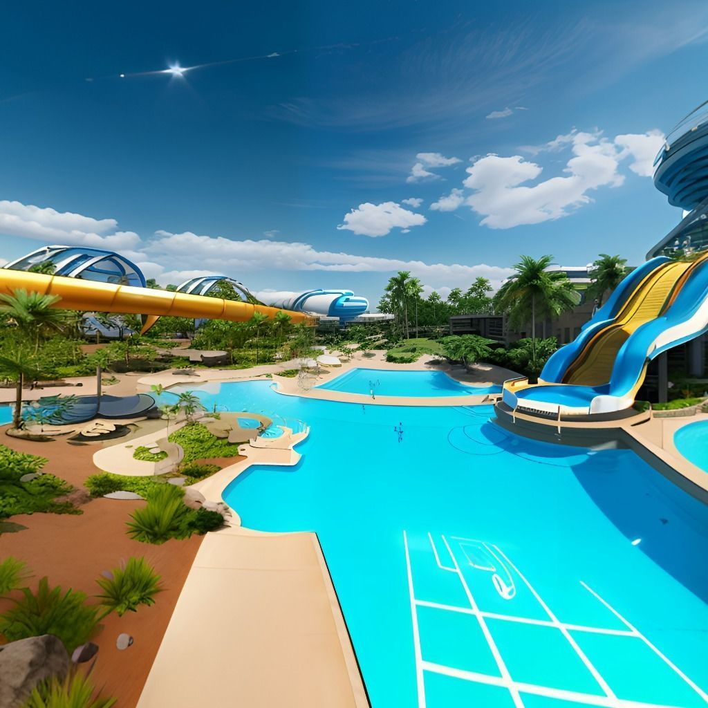 HDRI Skybox Waterpark Low-poly 3D model_3