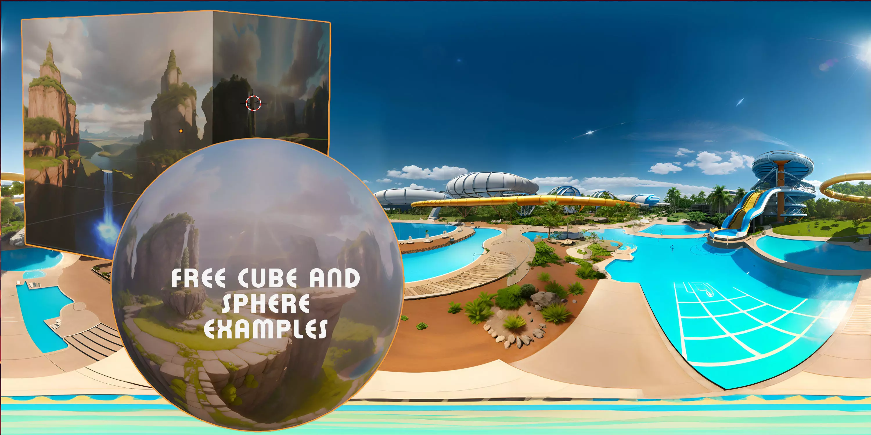 HDRI Skybox Waterpark Low-poly 3D model_0