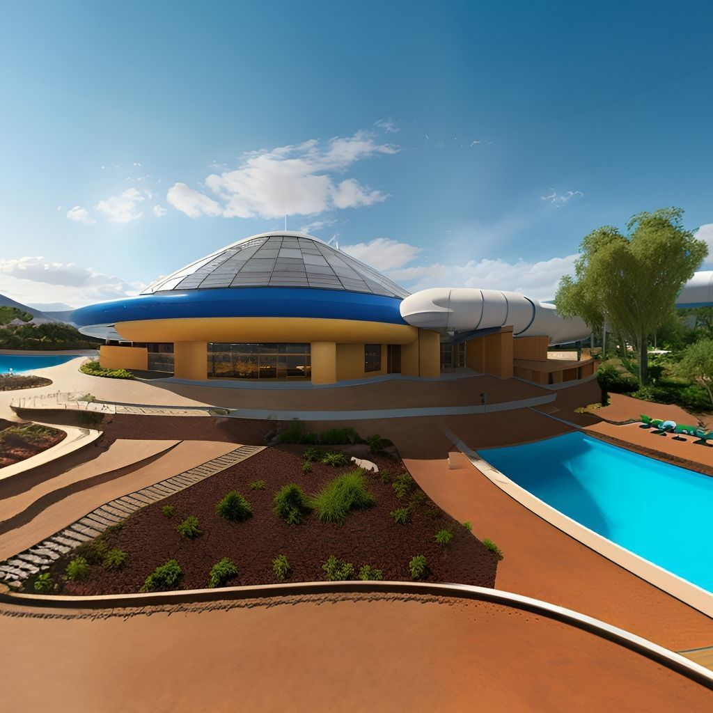 HDRI Skybox Waterpark Low-poly 3D model_4