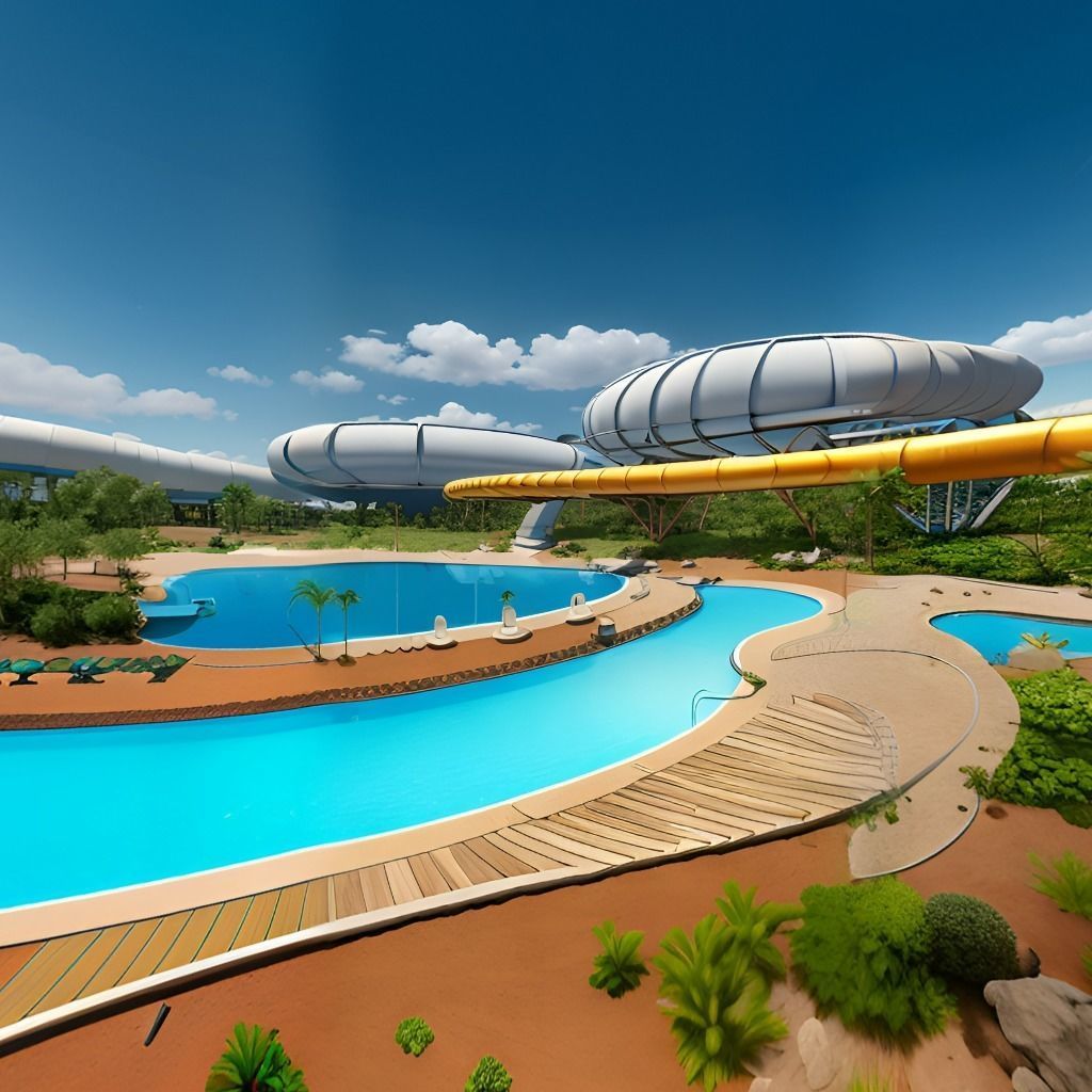 HDRI Skybox Waterpark Low-poly 3D model_2