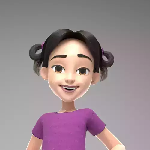 Riley Cartoon Girl Rigged
