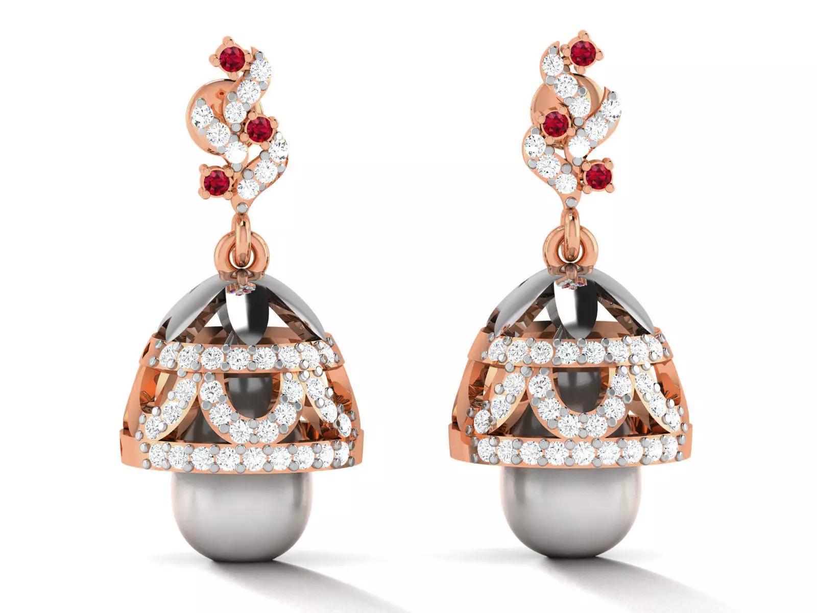 Hanging Diamond Drops Earrings 3dm render details 3D print model