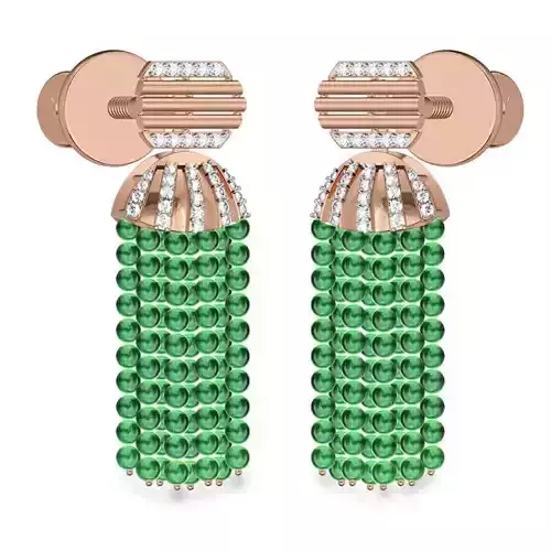 Hanging Diamond Drops Earrings 3dm render details