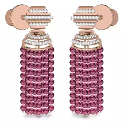 Hanging Diamond Drops Earrings 3dm render details