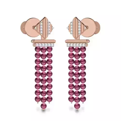 Hanging Diamond Drops Earrings 3dm render details