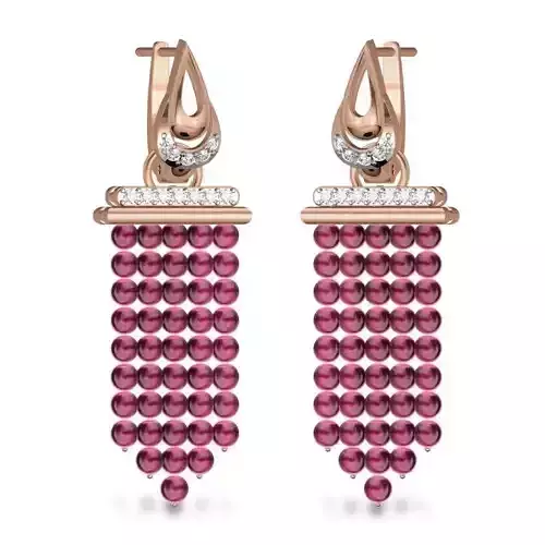 Hanging Diamond Drops Earrings 3dm render details