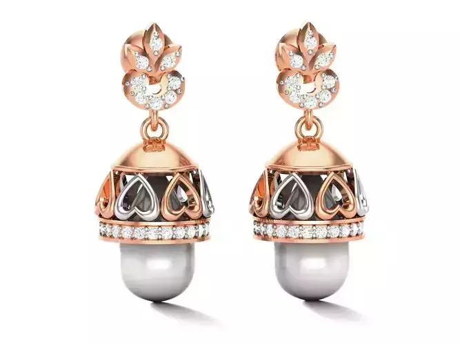 Hanging Diamond Drops Earrings 3dm render details