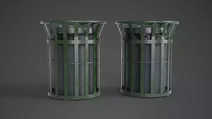 Street Trash Bin 01a