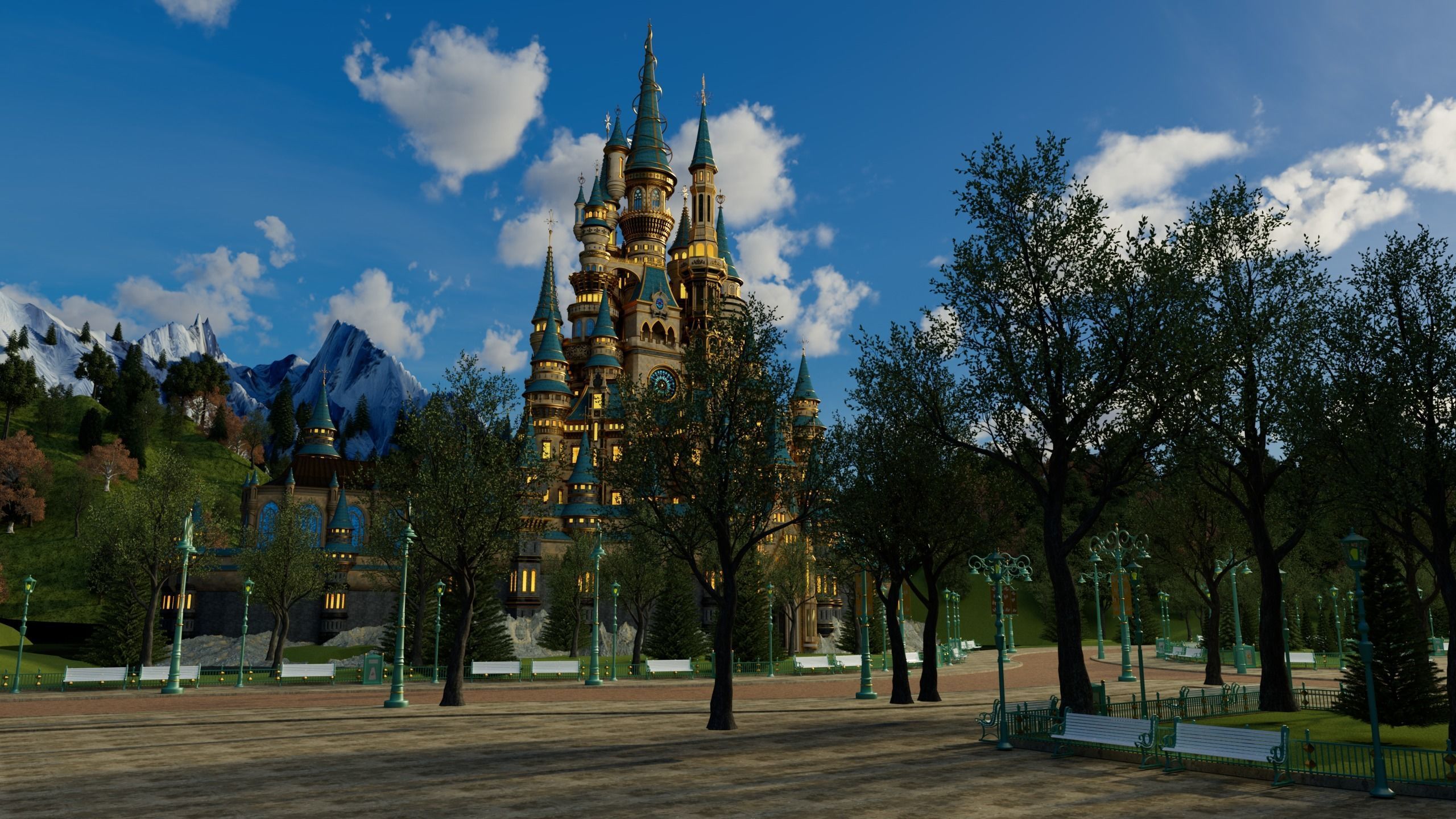 Disney Castle only objects pack 3D model_2