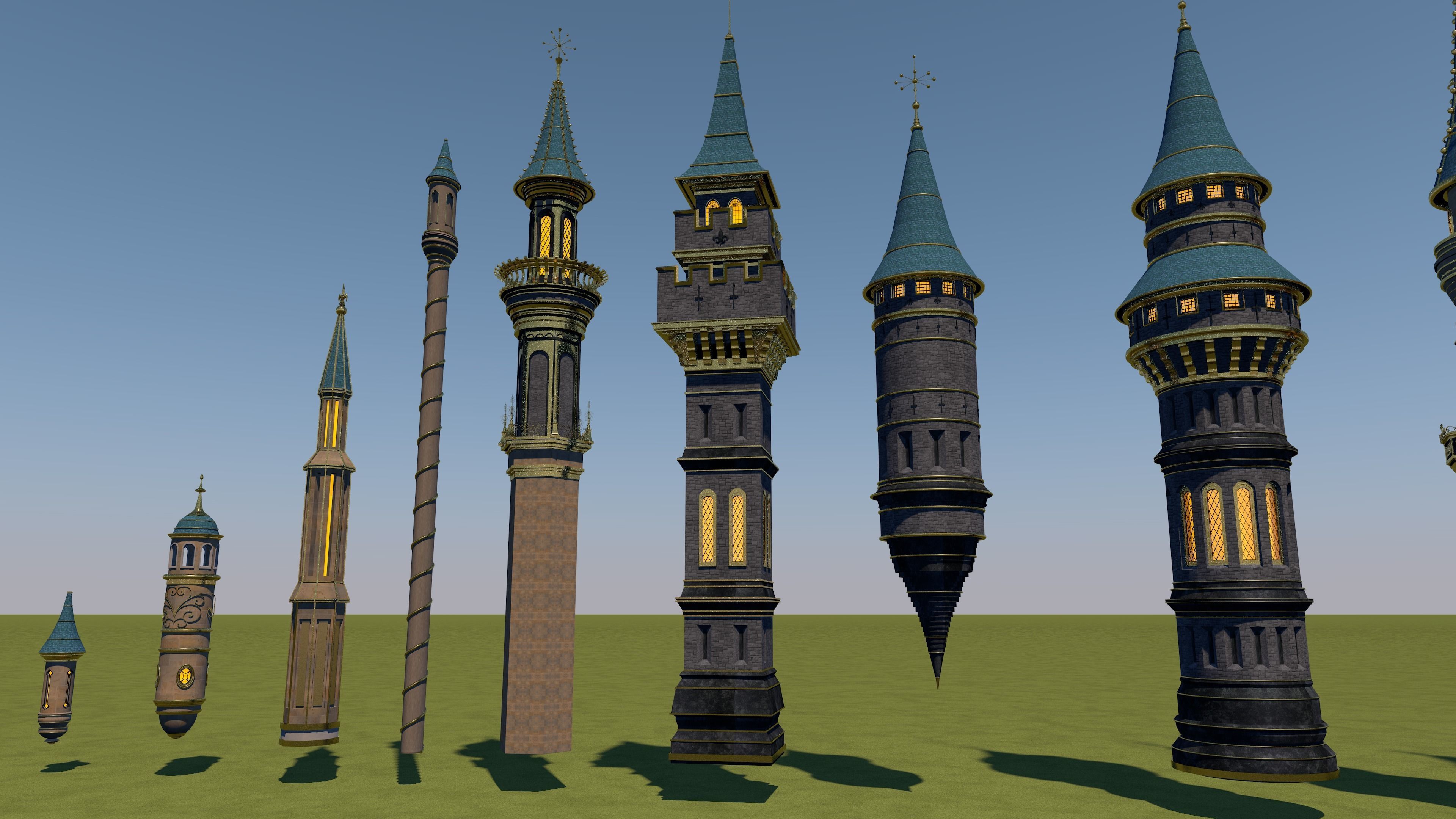 Disney Castle only objects pack 3D model_12