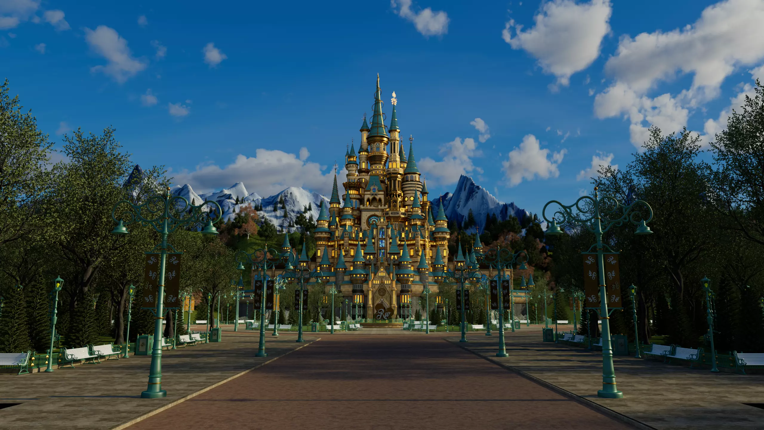 Disney Castle only objects pack 3D model_0