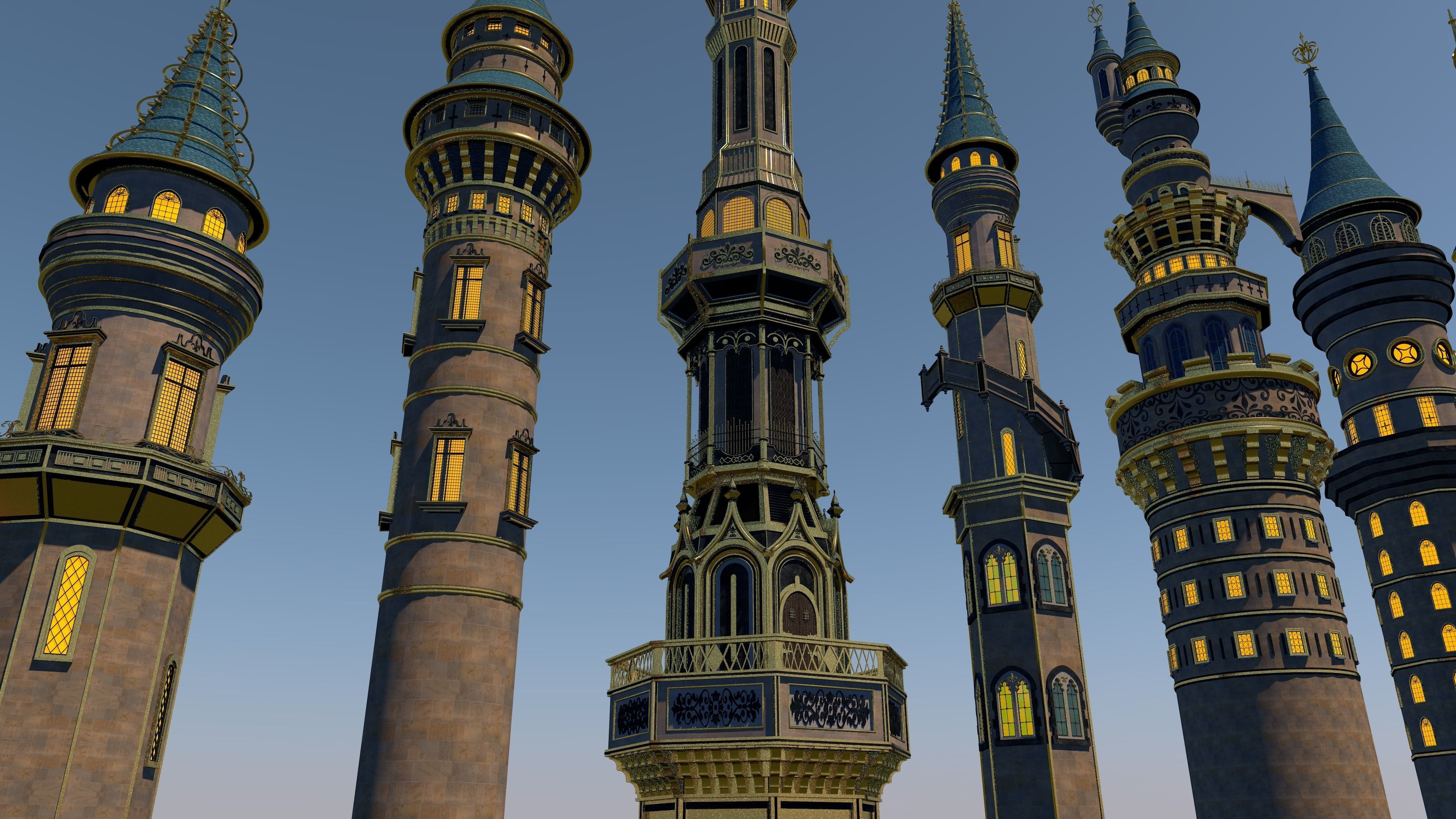 Disney Castle only objects pack 3D model_11