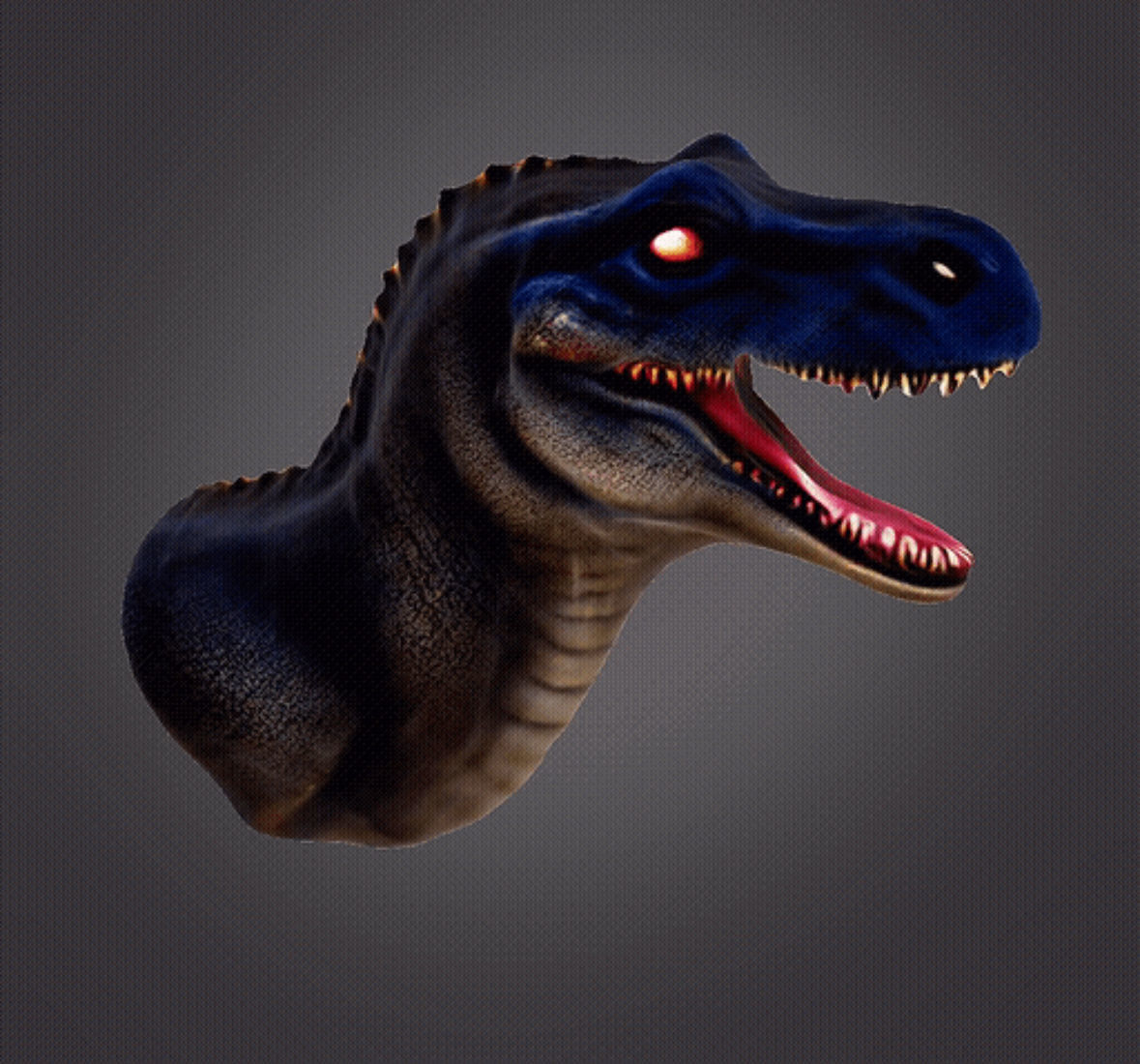 Dinosaur with open mouth 3D print model_1