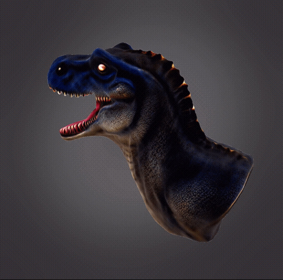 Dinosaur with open mouth 3D print model_5