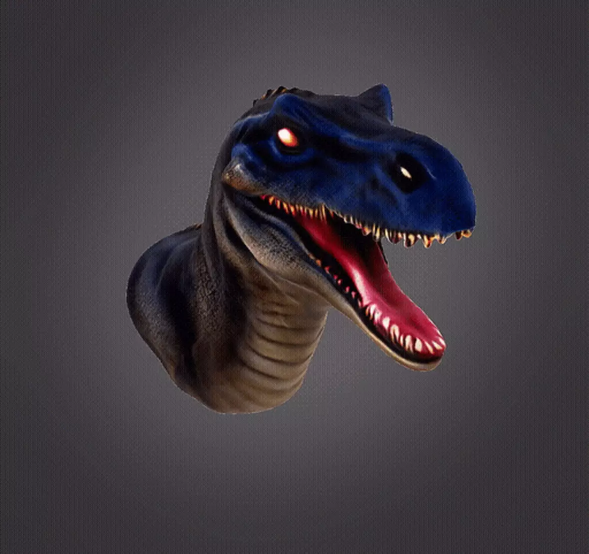 Dinosaur with open mouth 3D print model_0